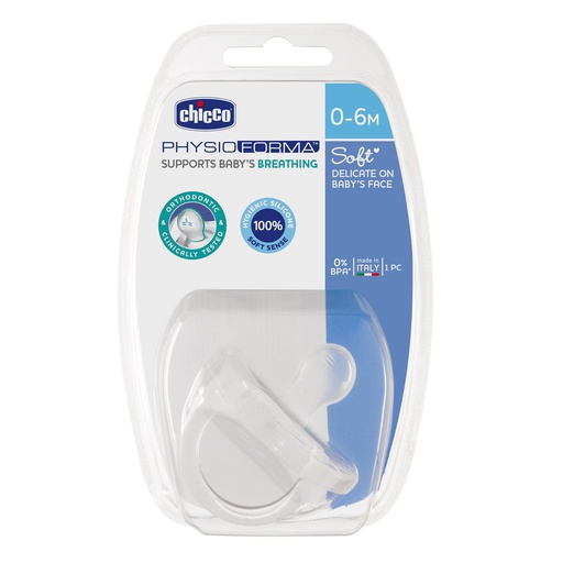 Chicco Соска силикон 0-6m №1 Physio soft