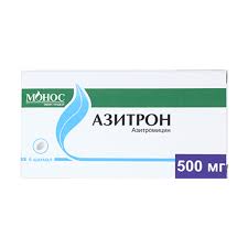Азитрон 500мг №6 шахмал Монос Фарм